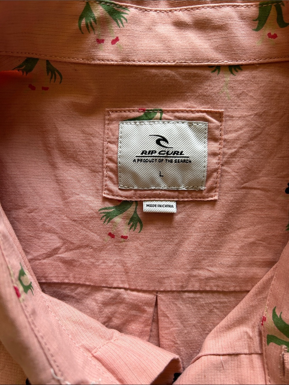 Rip Curl Short-Sleeve Button-Down Shirt with Hula Girl Print - Picture 4 of 5